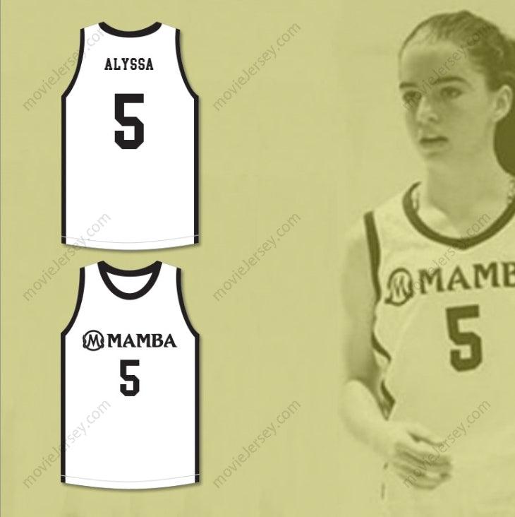 CUSTOM ANY Name Number ALYSSA 5 MAMBA BALLERS WHITE BASKETBALL JERSEY Top Stitched S-6XL