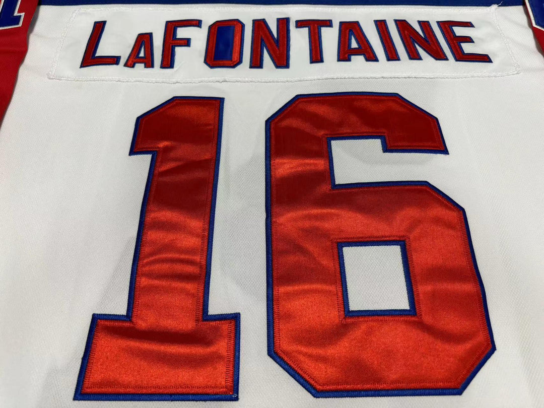 Custom Any Name Number PAT LAFONTAINE 16 USA NATIONAL TEAM WHITE HOCKEY JERSEY Stitched Top Stitched S-6XL