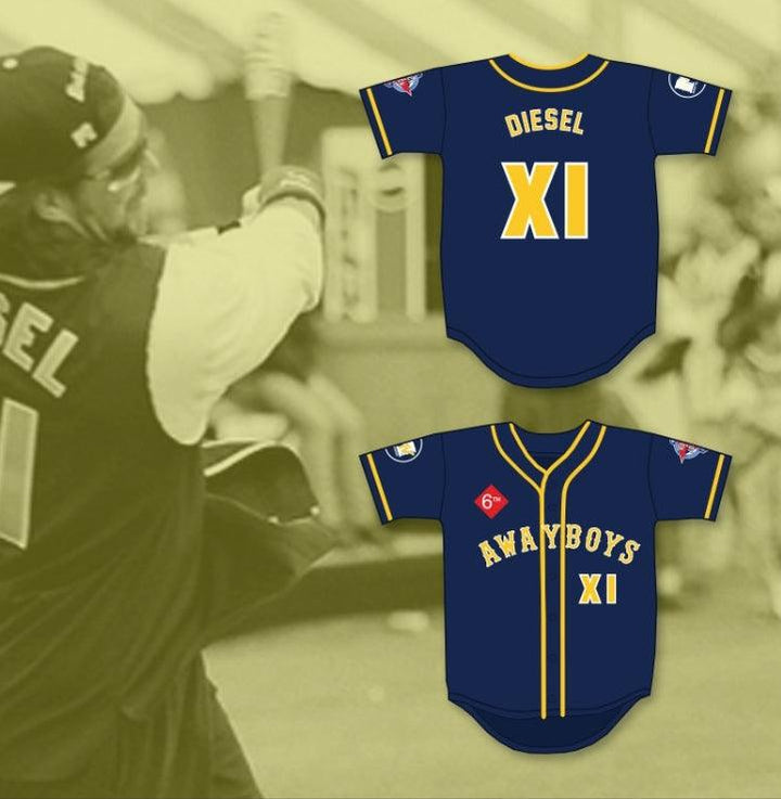 Custom Any Name Number WRESTLER DIESEL XI AWAYBOYS BASEBALL JERSEY 6TH ANNUAL ROCK N' JOCK SOFTBALL CHALLENGE 1995 Top Stitched S-6XL