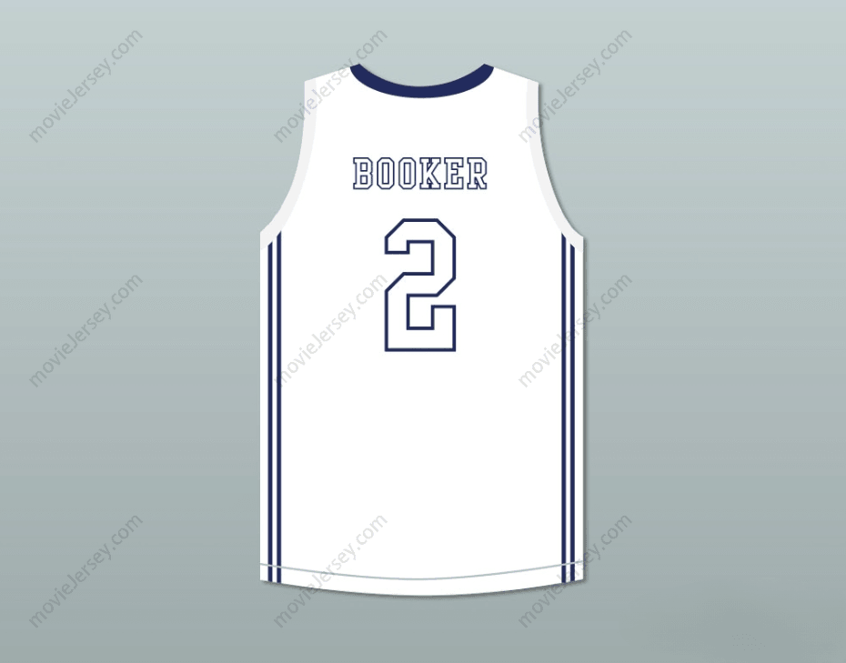 CUSTOM ANY Name Number DEVIN BOOKER 2 MOSS POINT HIGH SCHOOL WHITE BASKETBALL JERSEY 2 Top Stitched S-6XL