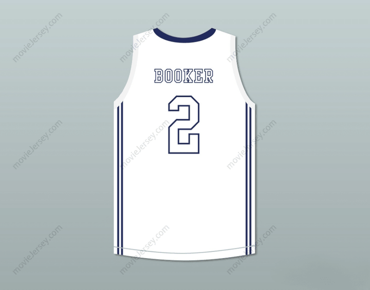 CUSTOM ANY Name Number DEVIN BOOKER 2 MOSS POINT HIGH SCHOOL WHITE BASKETBALL JERSEY 2 Top Stitched S-6XL