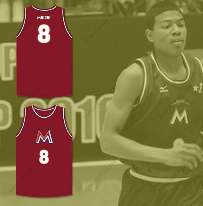CUSTOM ANY Name Number RUI HACHIMURA 8 MEISEI HIGH SCHOOL MAROON BASKETBALL JERSEY 1 Top Stitched S-6XL