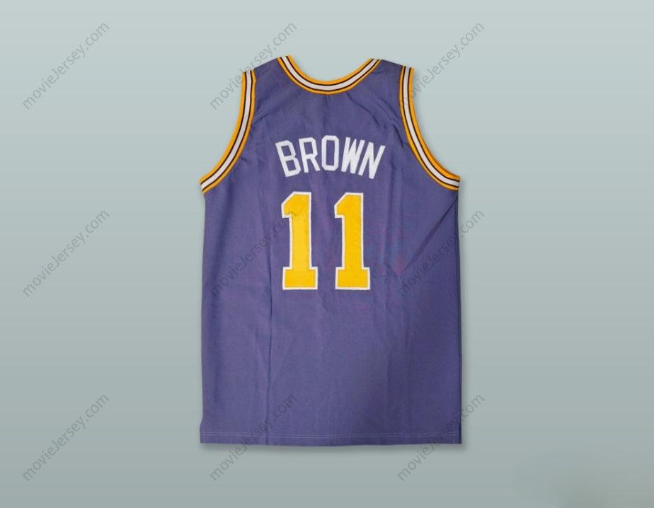 CUSTOM ANY Name Number LARRY BROWN 11 PURPLE BASKETBALL JERSEY Top Stitched S-6XL