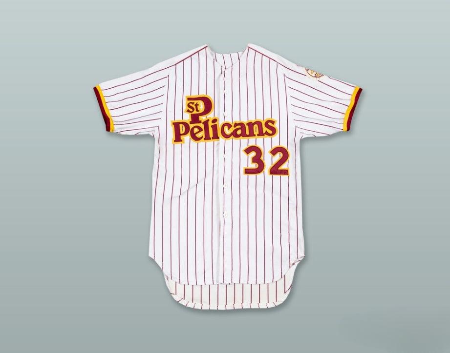 Custom Any Name Number JON MATLACK 32 ST  PELICANS WHITE PINSTRIPED BASEBALL JERSEY Top Stitched S-6XL