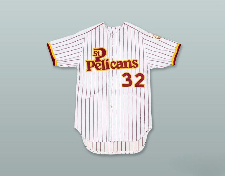 Custom Any Name Number JON MATLACK 32 ST  PELICANS WHITE PINSTRIPED BASEBALL JERSEY Top Stitched S-6XL