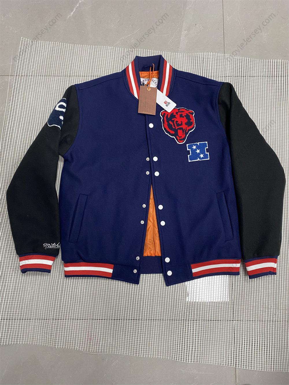 Men’s Black Chicago Bears Team Legacy Full-Snap Varsity Jacket