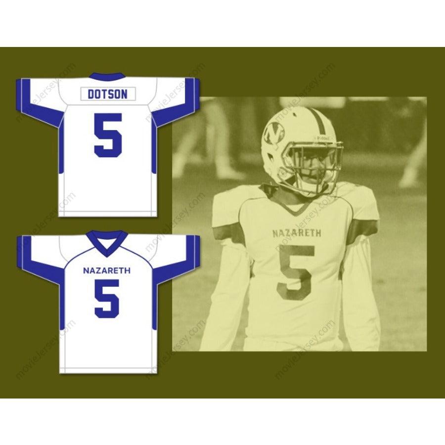 CUSTOM ANY Name Number JAHAN DOTSON 5 NAZARETH AREA HIGH SCHOOL BLUE  Football Jersey Top Stitched S-6XL