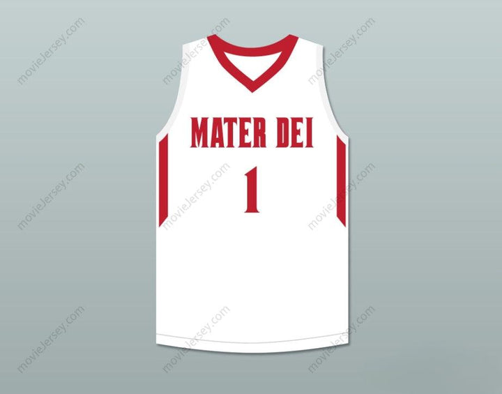 CUSTOM ANY Name Number BOL BOL 1 MATER DEI HIGH SCHOOL WHITE BASKETBALL JERSEY 1 Top Stitched S-6XL
