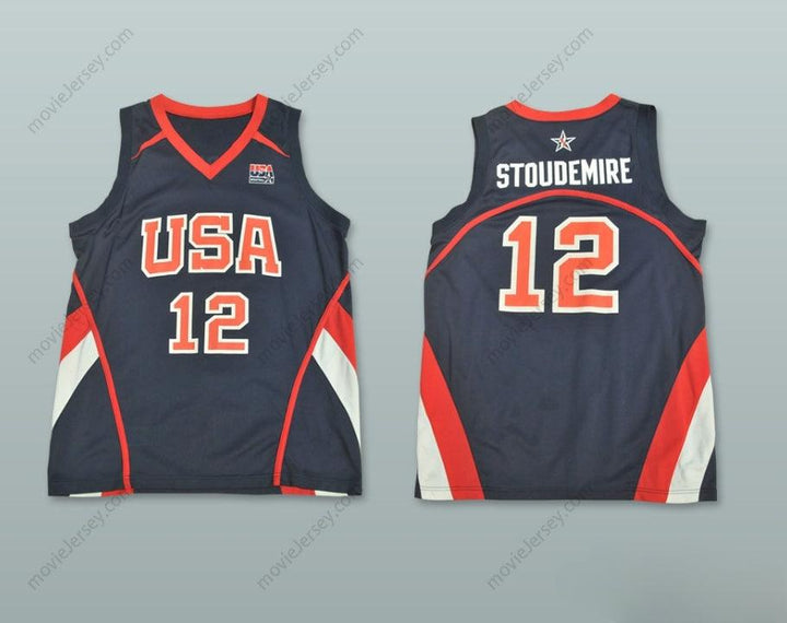 CUSTOM ANY Name Number AMAR'E STOUDEMIRE 12 TEAM USA BASKETBALL JERSEY Top Stitched S-6XL