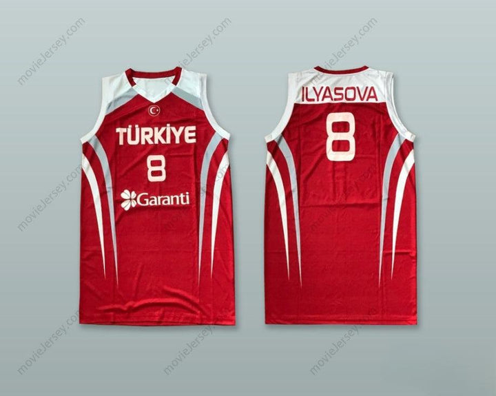 CUSTOM ANY Name Number ERSAN ILYASOVA 8 TURKEY RED BASKETBALL JERSEY Top Stitched S-6XL