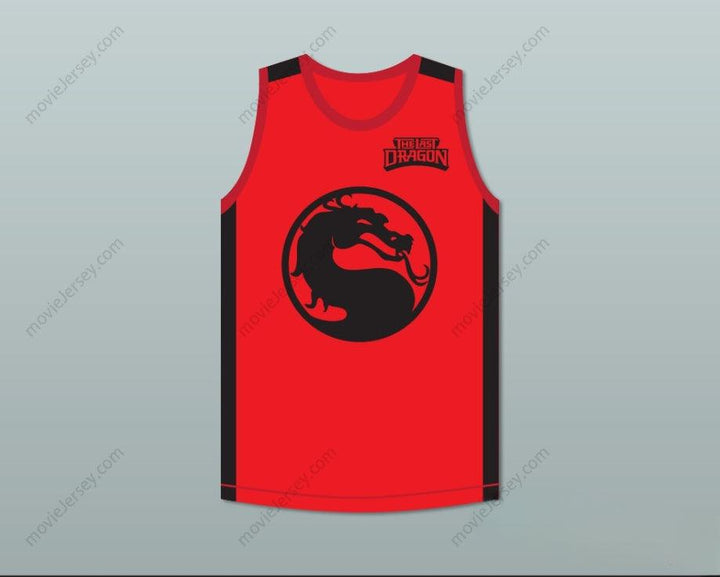 CUSTOM ANY Name Number BRUCE LEROY GREEN 85 THE LAST DRAGON RED MORTAL KOMBAT JERSEY WITH EMBROIDERED PATCH Top Stitched S-6XL