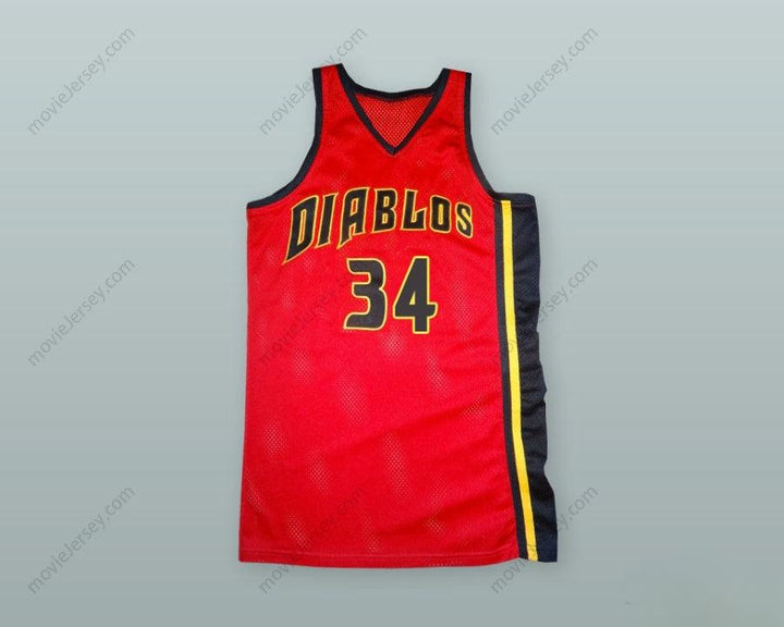 CUSTOM ANY Name Number ELLIOT RICHARDS 34 DIABLOS RED BASKETBALL JERSEY BEDAZZLED Top Stitched S-6XL