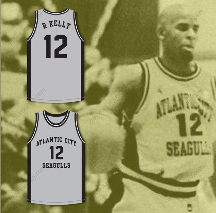 CUSTOM ANY Name Number R KELLY 12 ATLANTIC CITY SEAGULLS BASKETBALL JERSEY USBL Top Stitched S-6XL