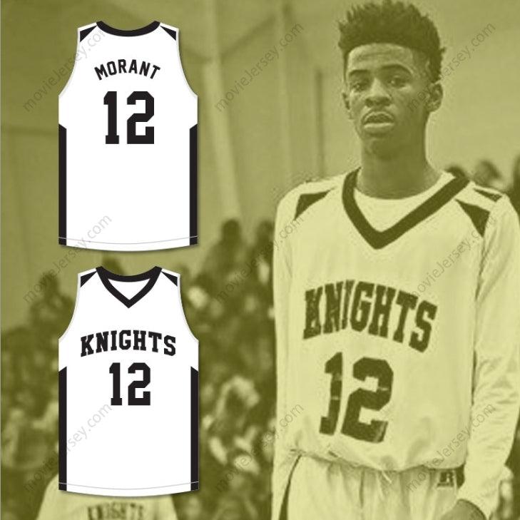 CUSTOM ANY Name Number JA MORANT 12 CRESTWOOD HIGH SCHOOL KNIGHTS WHITE BASKETBALL JERSEY 2 Top Stitched S-6XL