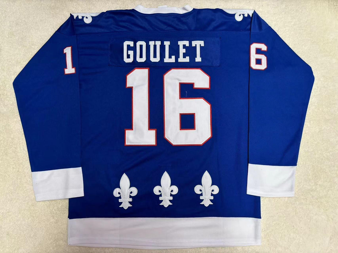 Custom Any Name Number MICHEL GOULET 16 QUEBEC NORDIQUES HOCKEY JERSEY Top Stitched S-6XL