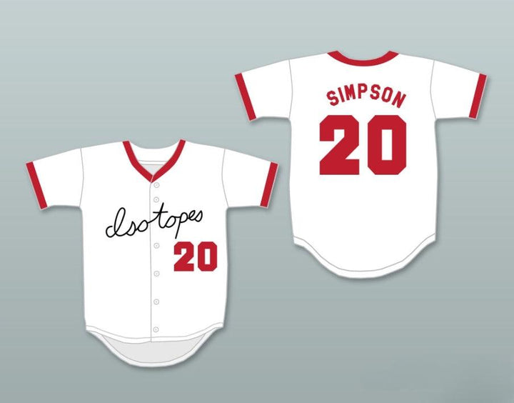 Custom Any Name Number HOMER SIMPSON 20  ISOTOPES BASEBALL JERSEY Top Stitched S-6XL