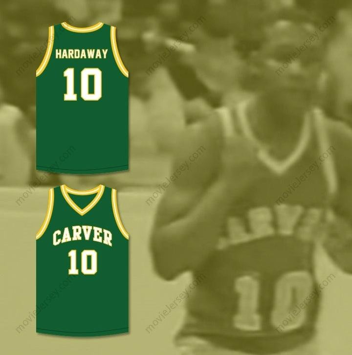 CUSTOM ANY Name Number TIM HARDAWAY 10 CARVER MILITARY ACADEMY CHALLENGERS GREEN BASKETBALL JERSEY 2 Top Stitched S-6XL