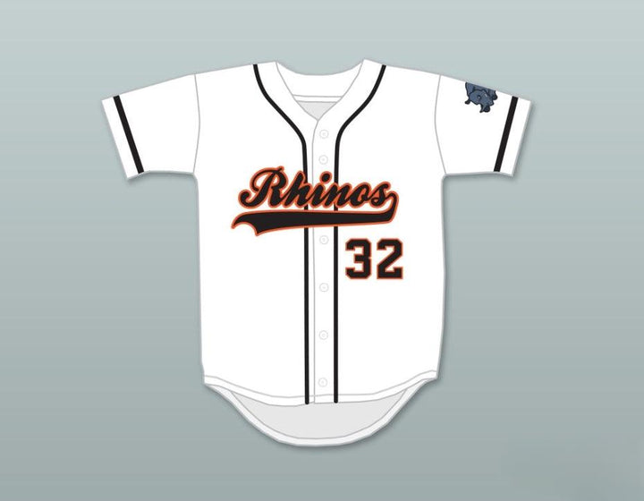 Custom Any Name Number RAFFY BENITEZ 32 RHINOS BASEBALL JERSEY WITH PATCH KEY & PEELE SLAP ASS Top Stitched S-6XL