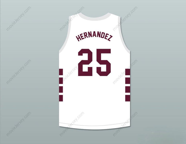CUSTOM ANY Name Number AARON HERNANDEZ 25 BRISTOL CENTRAL RAMS WHITE BASKETBALL JERSEY KILLER INSIDE: THE MIND OF AARON HERNANDEZ Top Stitched S-6XL