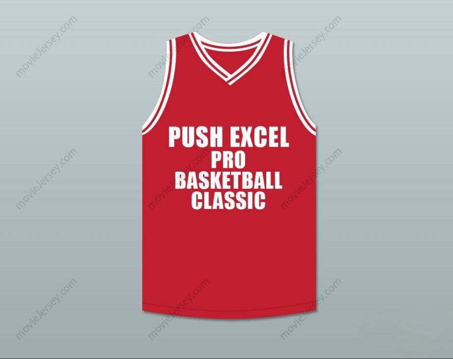 CUSTOM ANY Name Number CHUCK PERSON 35 PUSH EXCEL PRO BASKETBALL CLASSIC RED BASKETBALL JERSEY 1988 CHARITY EVENT Top Stitched S-6XL