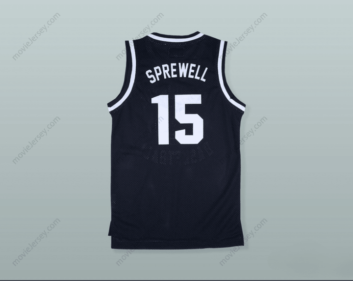 CUSTOM ANY Name Number LATRELL SPREWELL 15  HIGH SCHOOL PURGOLDERS BASKETBALL JERSEY Top Stitched S-6XL