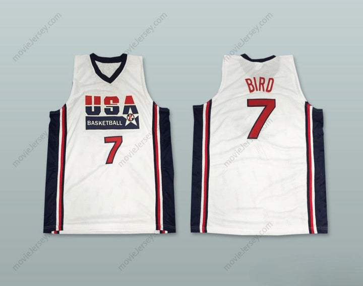 CUSTOM ANY Name Number LARRY BIRD 7 USA HOME BASKETBALL JERSEY Top Stitched S-6XL
