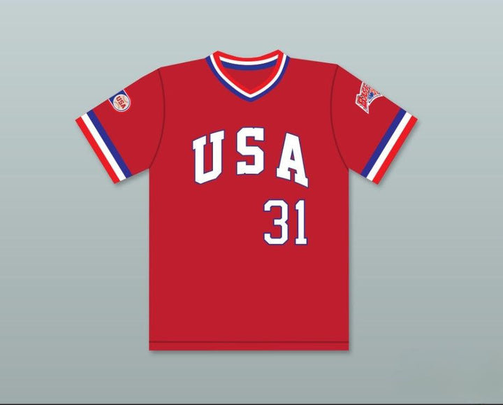 Custom Any Name Number PAT PACILLO 31 1984 USA TEAM RED BASEBALL JERSEY Top Stitched S-6XL