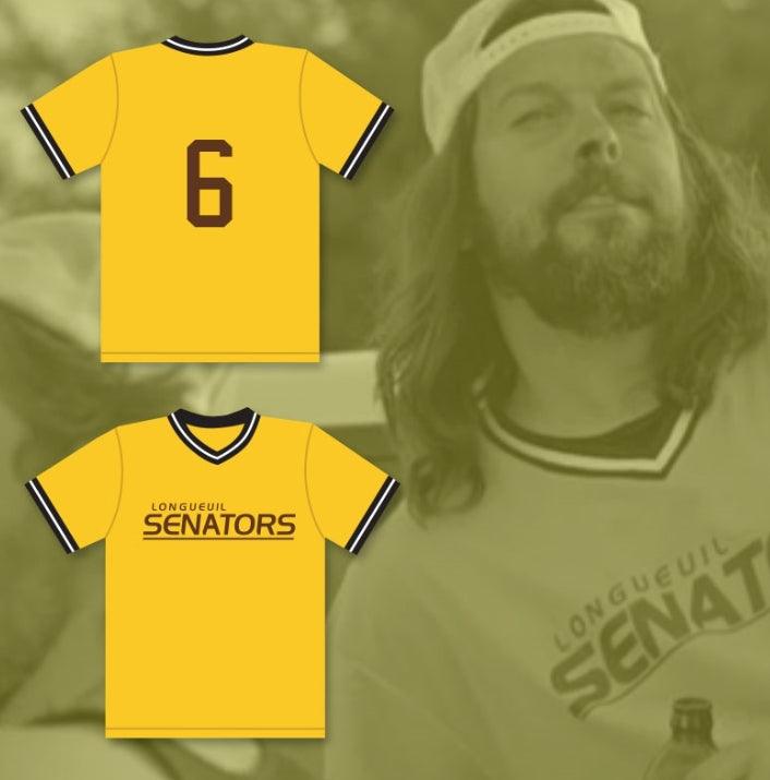 Custom Any Name Number CLAUDE DUHAMEL KING 6 LONGUEUIL SENATORS BEER LEAGUE BASEBALL JERSEY SPACEMAN Top Stitched S-6XL