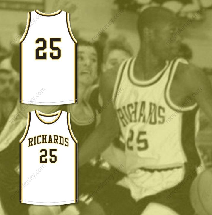 CUSTOM ANY Name Number DWYANE WADE 25 HAROLD L. RICHARDS HIGH SCHOOL BULLDOGS WHITE BASKETBALL JERSEY 3 Top Stitched S-6XL