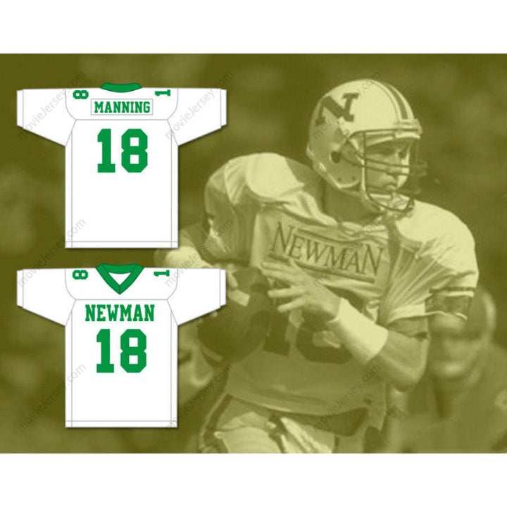 CUSTOM Name PEYTON MANNING 18 ISIDORE NEWMAN HIGH SCHOOL WHITE FOOTBALL JERSEY Top Stitched S-6XL