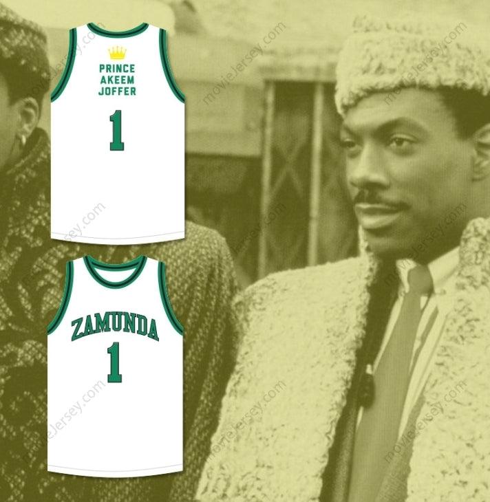 CUSTOM ANY Name Number PRINCE AKEEM JOFFER 1 FICTIONAL AFRICAN COUNTRY WHITE BASKETBALL JERSEY Top Stitched S-6XL