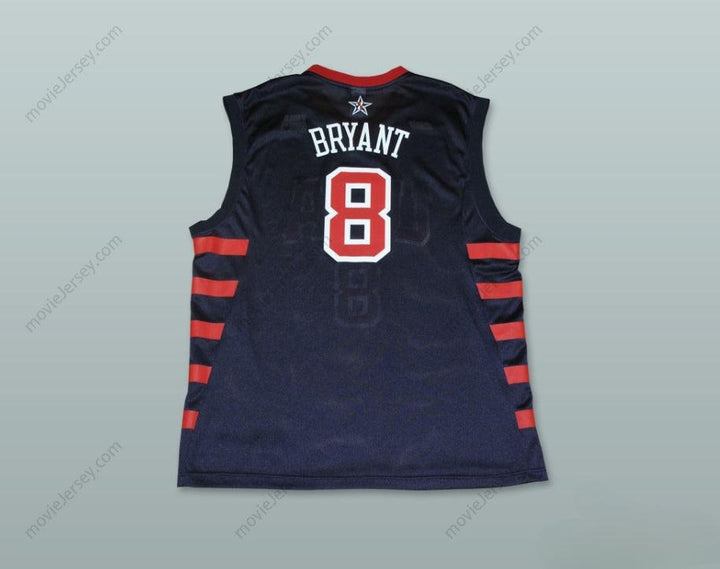 CUSTOM ANY Name Number  BRYANT 8 TEAM USA DARK BLUE BASKETBALL JERSEY Top Stitched S-6XL