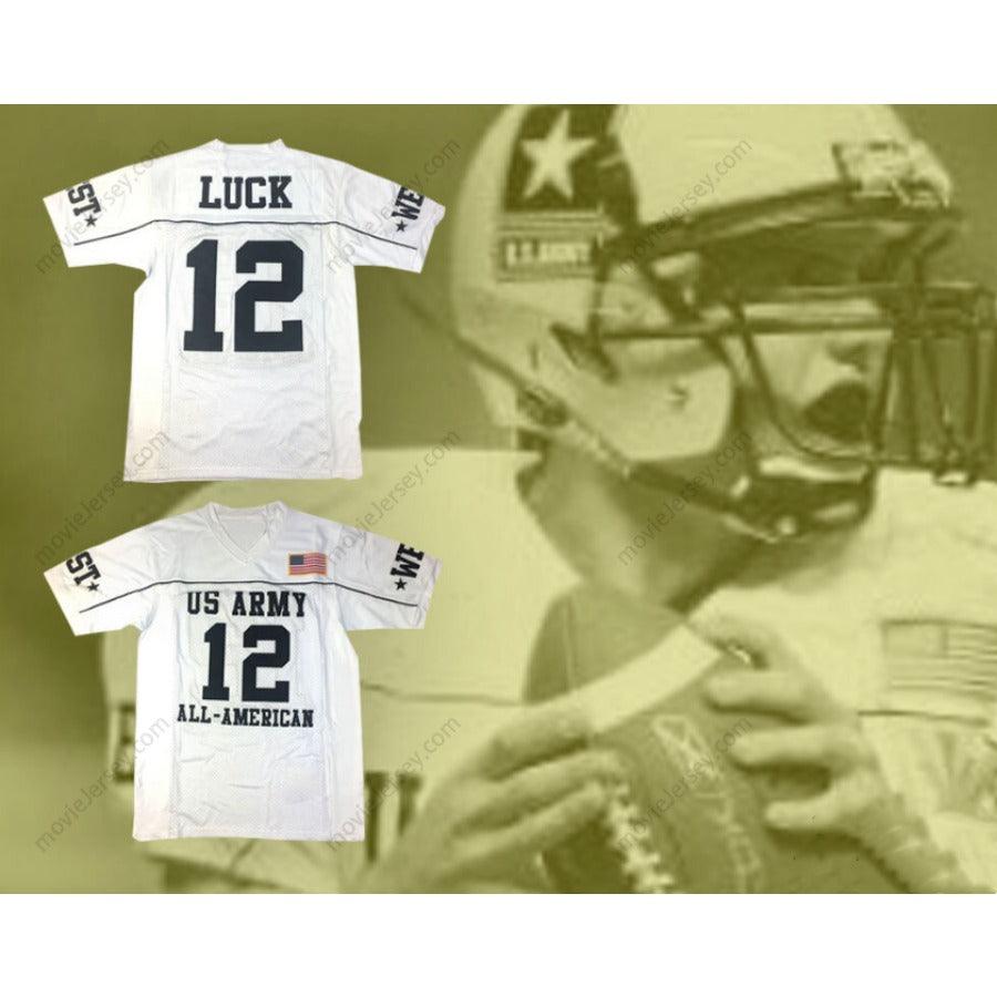 CUSTOM ANY Name Number ANDREW LUCK 12 U.S. ARMY HIGH SCHOOL ALL-AMERICAN WEST WHITE FOOTBALL JERSEY Top Stitched S-6XL
