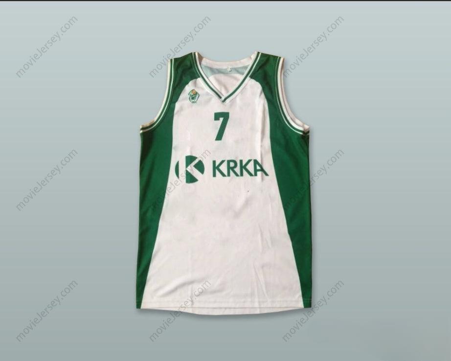 CUSTOM ANY Name Number ADAM SANI BECIROVIC 7 KK KRKA NOVO MESTO SLOVENIA WHITE BASKETBALL JERSEY Top Stitched S-6XL