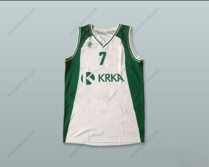 CUSTOM ANY Name Number ADAM SANI BECIROVIC 7 KK KRKA NOVO MESTO SLOVENIA WHITE BASKETBALL JERSEY Top Stitched S-6XL