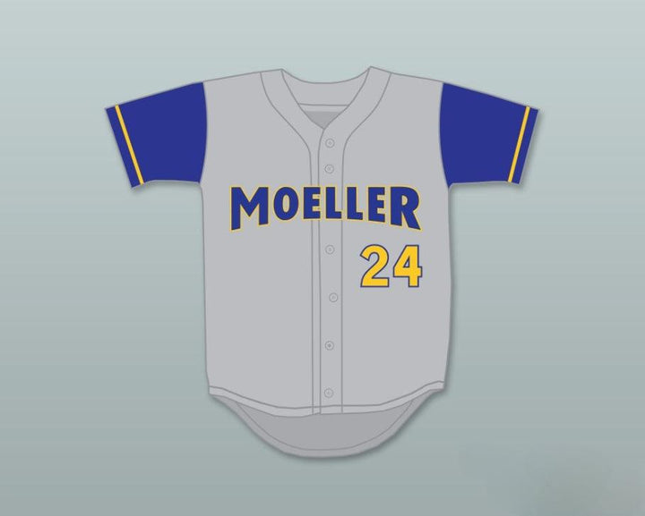 Custom Any Name Number KEN GRIFFEY JR 24 ARCHBISHOP   HIGH SCHOOL CRUSADERS GRAY BASEBALL JERSEY 6 Top Stitched S-6XL