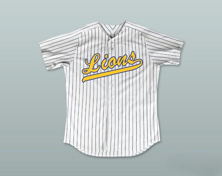 Custom Any Name Number AARON JUDGE 19 LINDEN HIGH SCHOOL LIONS WHITE PINSTRIPED BASEBALL JERSEY 2 Top Stitched S-6XL