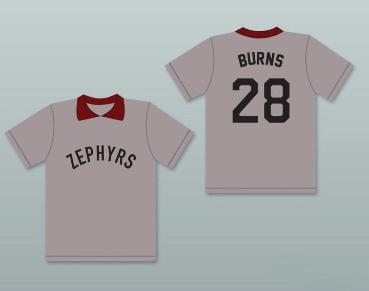 Custom Any Name Number COACH MR. BURNS 28  NUCLEAR POWER PLANT SOFTBALL TEAM  GRAY BASEBALL JERSEY Top Stitched S-6XL