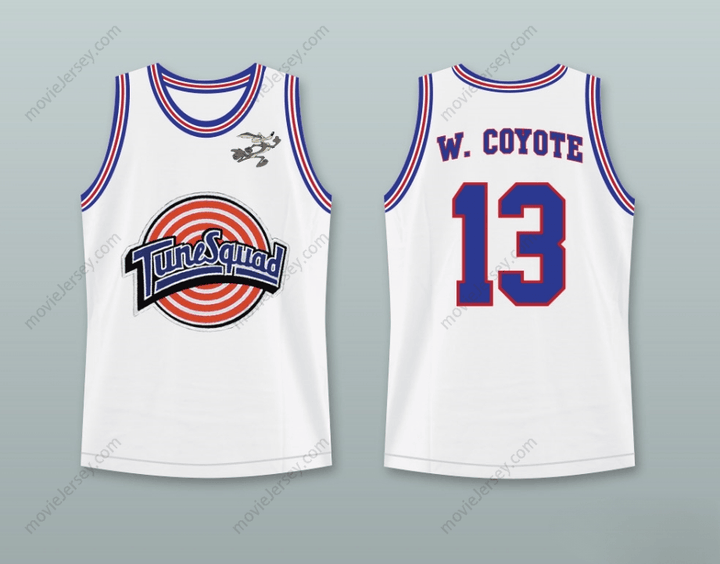 CUSTOM ANY Name Number SPACE JAM WILE E. COYOTE 13 TUNE SQUAD BASKETBALL JERSEY WITH WILE E. COYOTE PATCH Top Stitched S-6XL