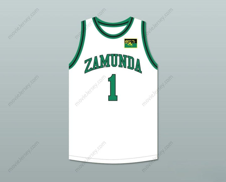 CUSTOM ANY Name Number PRINCE AKEEM JOFFER 1 FICTIONAL AFRICAN COUNTRY WHITE BASKETBALL JERSEY WITH FLAG PATCH Top Stitched S-6XL