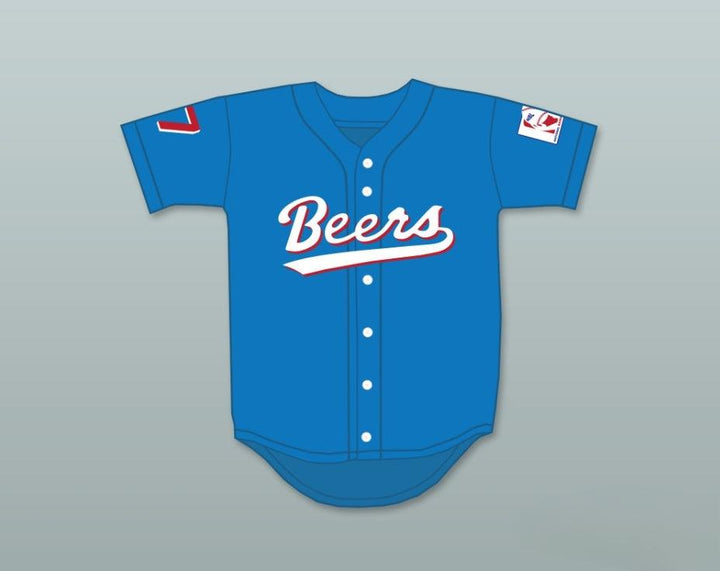 Custom Any Name Number DOUG REMER 17  BEERS LOGO BASEKETBALL BLUE BASEBALL JERSEY Top Stitched S-6XL