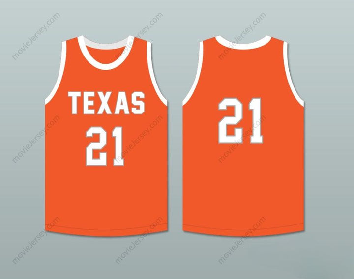 CUSTOM ANY Name Number PLAYER 21 TEXAS D1 AMBASSADORS  ORANGE BASKETBALL JERSEY 2 Top Stitched S-6XL
