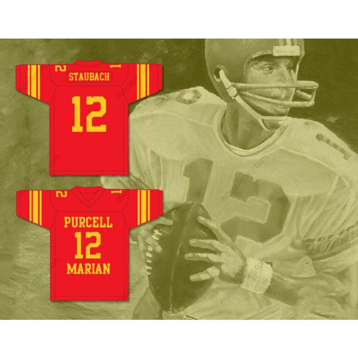 CUSTOM ANY Name Number ROGER STAUBACH 12 PURCELL MARIAN HIGH SCHOOL CAVALIERS FOOTBALL JERSEY Top Stitched S-6XL