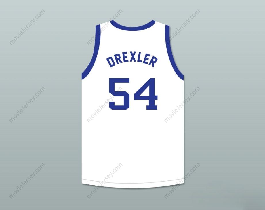 CUSTOM ANY Name Number CLYDE DREXLER 54 STERLING HIGH SCHOOL RAIDERS WHITE BASKETBALL JERSEY 2 Top Stitched S-6XL