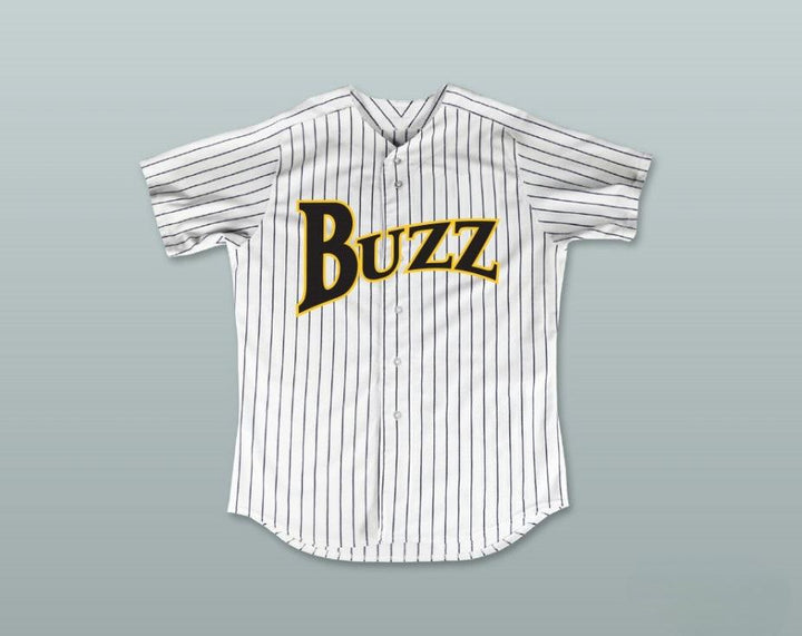 Custom Any Name Number RUBE BAKER 32 BUZZ WHITE PINSTRIPED BASEBALL JERSEY MAJOR LEAGUE: BACK TO THE MINORS Top Stitched S-6XL