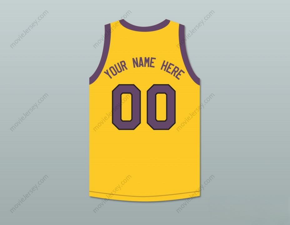 CUSTOM ANY Name Number COLE BROWN YOUR NAME HERE 00 YELLOW BASKETBALL JERSEY WITH MARTIN PATCH Top Stitched S-6XL