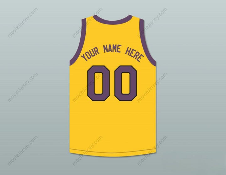 CUSTOM ANY Name Number COLE BROWN YOUR NAME HERE 00 YELLOW BASKETBALL JERSEY WITH MARTIN PATCH Top Stitched S-6XL