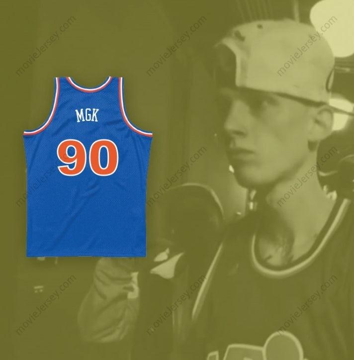 CUSTOM ANY Name Number MGK 90 OLD SCHOOL BLUE BASKETBALL JERSEY Top Stitched S-6XL