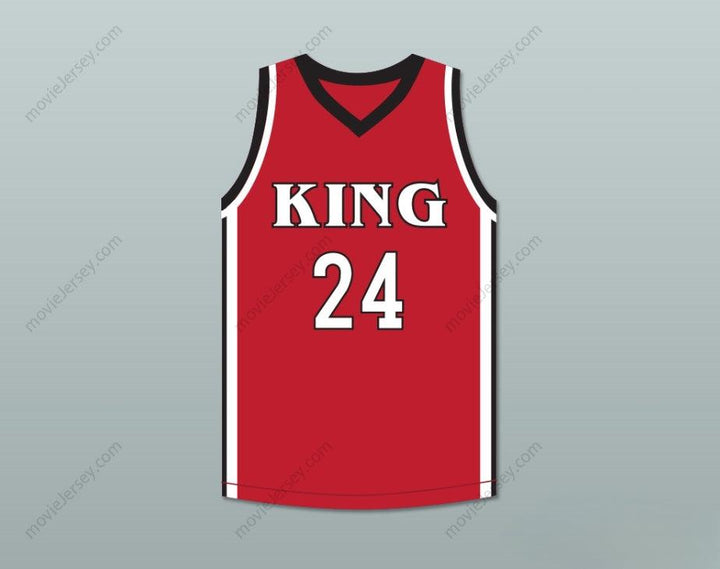 CUSTOM ANY Name Number KAWHI LEONARD 24 MARTIN LUTHER KING HIGH SCHOOL  RED BASKETBALL JERSEY 4 Top Stitched S-6XL