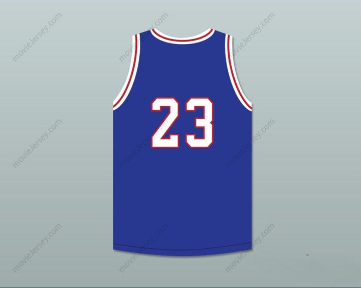 CUSTOM ANY Name Number NOAH GREGGORY 23 WILL FOSTER HIGH SCHOOL PATRIOTS BLUE BASKETBALL JERSEY THE RED SNEAKERS Top Stitched S-6XL